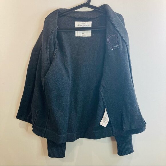 ABERCROMBIE & FITCH Sz XXL  Grandpa Core Dark Academia Emblem Pockets Cardigan - Picture 13 of 14